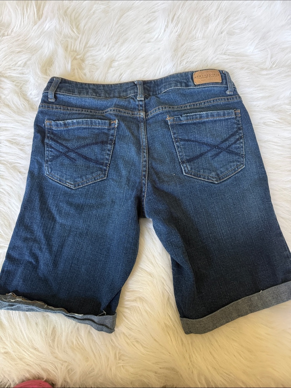 Aeropostale Distressed Dark Blue Denim Bermuda Shorts - Picture 4 of 4